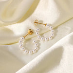 Earrings Pearls J Hoops - Jewelry - EM Accessories - new - Stainless Steel - P0616S