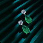 Elegant Luxe 925 Silver Earrings: Green Zirconia Majesty - Jewelry - EM Accessories - 925 silver - Cubic Zirconia - SILVER-0044-EAR