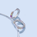 Silver hoop Earrings with cubic zircons - Jewelry - EM Accessories - 925 silver - new -