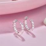 Silver hoop Earrings with cubic zircons - Jewelry - EM Accessories - 925 silver - new -