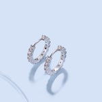 Silver hoop Earrings with cubic zircons - Jewelry - EM Accessories - 925 silver - new -