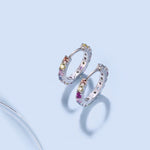 Silver hoop Earrings with cubic zircons - Jewelry - EM Accessories - 925 silver - new -