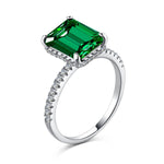 Verdant Vow: 925 Silver Engagement Ring with Premium Green 5A Zircon Stone - Jewelry - EM Accessories - 925 silver - new - SILVER-0041-6-RING