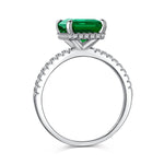 Verdant Vow: 925 Silver Engagement Ring with Premium Green 5A Zircon Stone - Jewelry - EM Accessories - 925 silver - new - SILVER-0041-6-RING