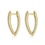 Women's 925 Silver Earrings Gold Plated V With Zircons - Jewelry - EM Accessories - 925 silver - new - SILVER-0021-ER