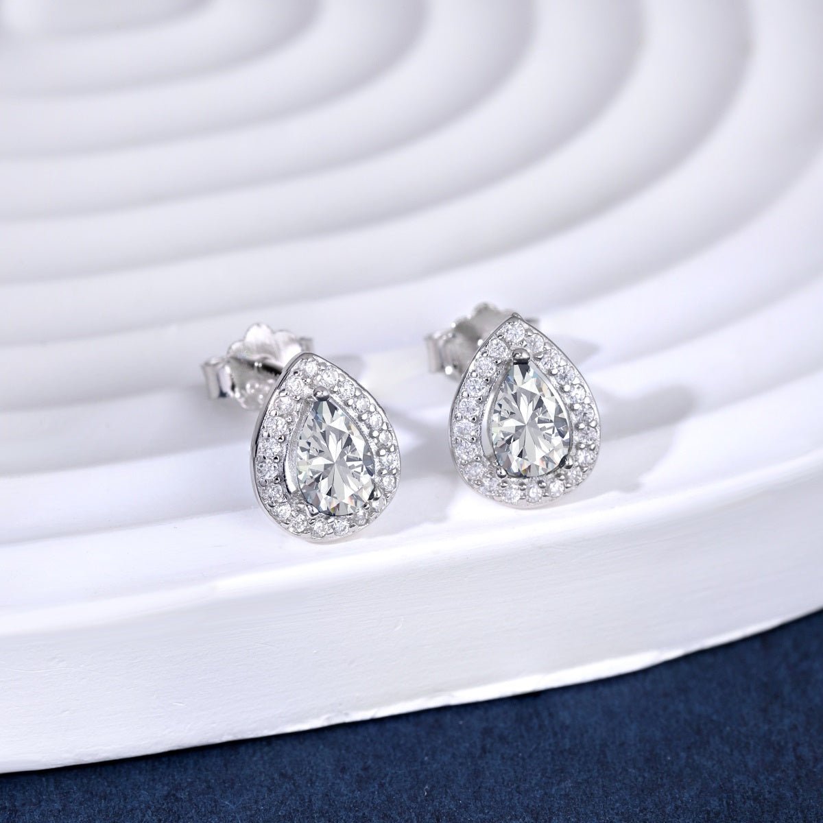 Women's Earrings: Celestial Luster Zircon Silver Studs - Jewelry - Dylam - 925 silver - new - SILVER-0046-WHI-EAR