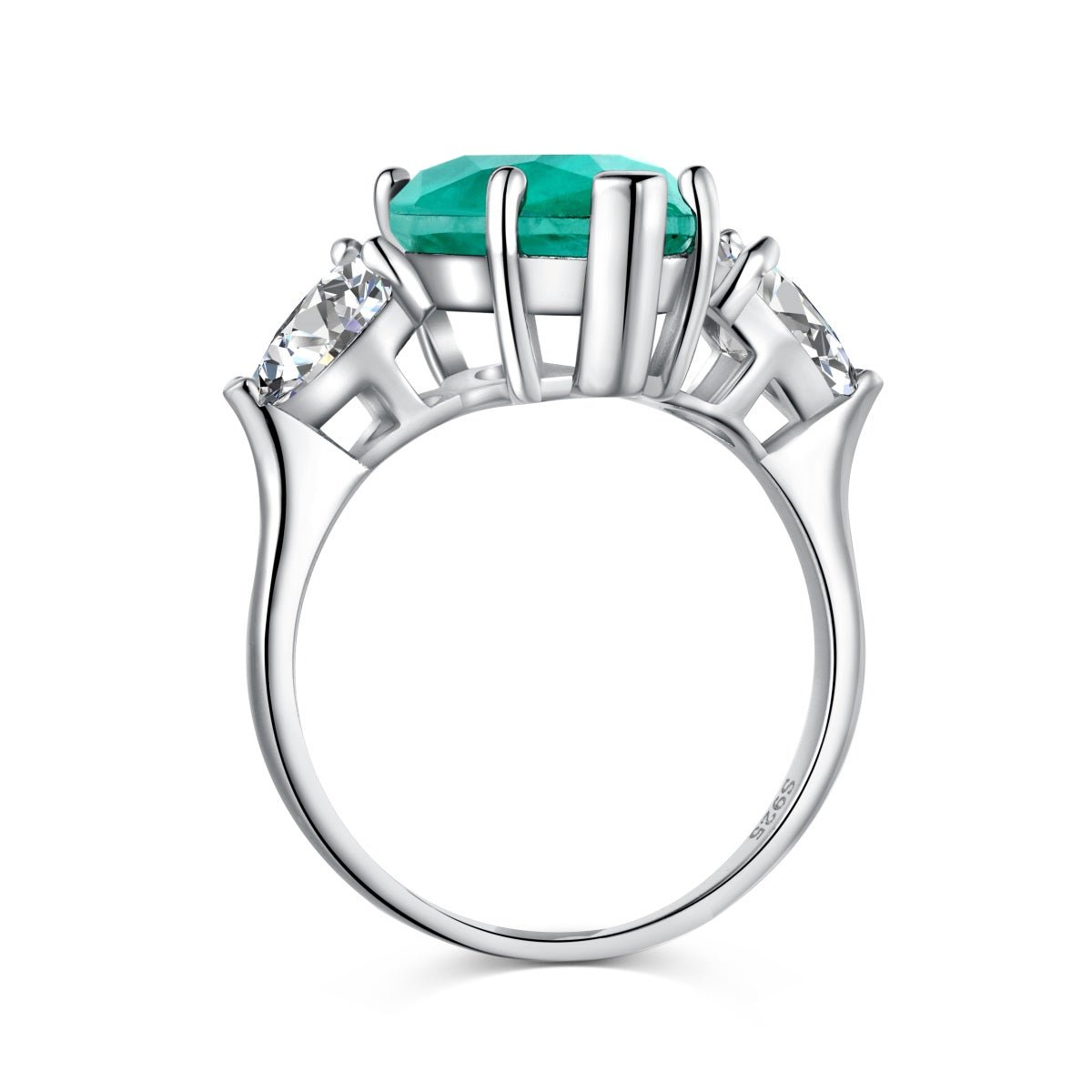 Women's Silver Ring with Turquoise Cubic Zirconia Stone - Jewelry - EM Accessories - 925 silver - new - SILVER-0038-6-RING